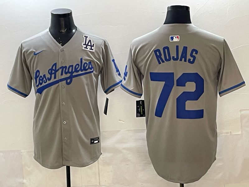 Men 2025 Los Angeles Dodgers #72 Rojas Grey Game Nike MLB Jersey style 0014->los angeles dodgers->MLB Jersey